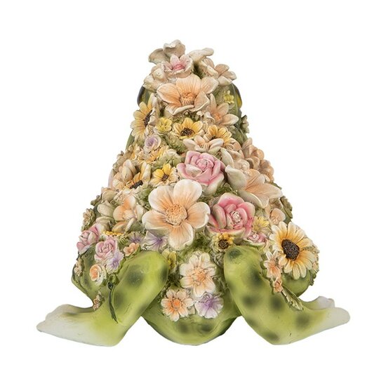 Clayre & Eef | Decoratie Kikker Groen Oranje 24x21x19 cm | 6PR5109