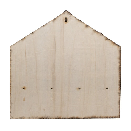 Clayre & Eef | Kapstok met Vilten Huizen Bruin Wit 40x13x40 cm | 66307