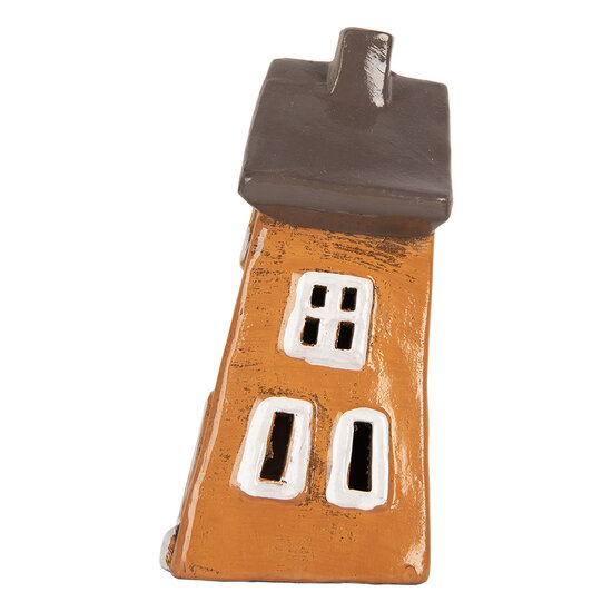 Clayre &amp; Eef | Decoratie Huisje Oranje Grijs 16x11x22 cm | 6CE2190