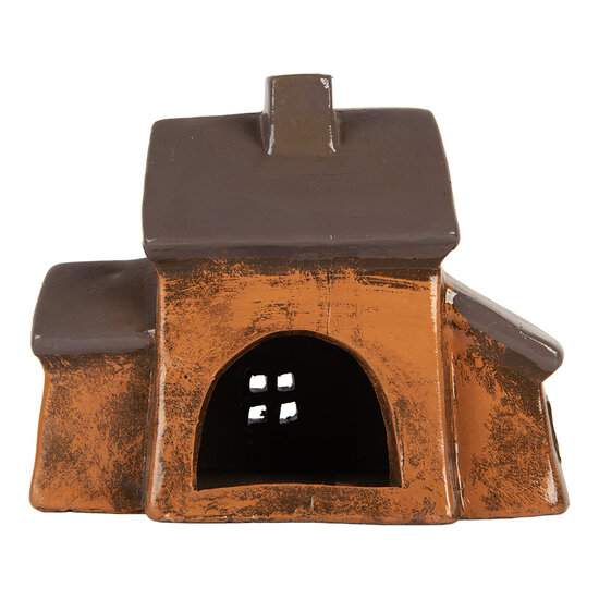 Clayre &amp; Eef | Decoratie Huisje Oranje Grijs 20x11x16 cm | 6CE2201