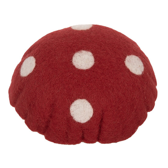 Clayre &amp; Eef | Vilten Paddenstoel Rood Bruin 14x14x17 cm | 66303