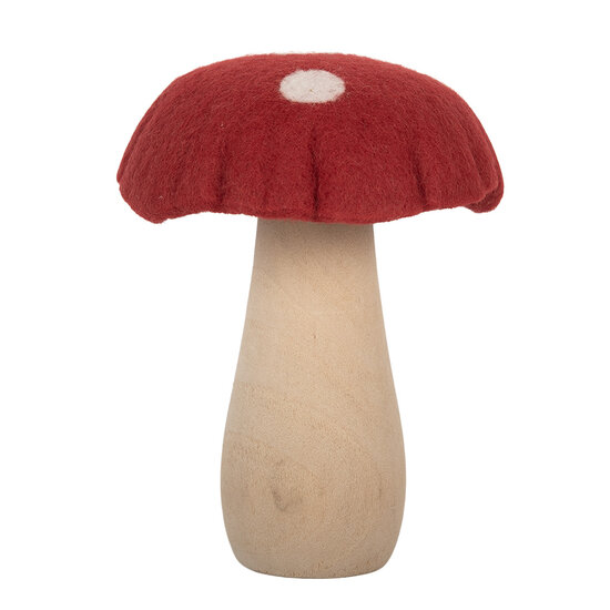 Clayre &amp; Eef | Vilten Paddenstoel Rood Bruin 12x12x15 cm | 66304