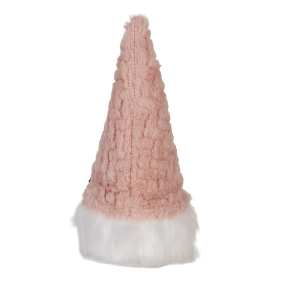 Clayre & Eef | Decoratie Beeld Kabouter met LED Roze Wit 10x10x25 cm / 3xAA | 66334