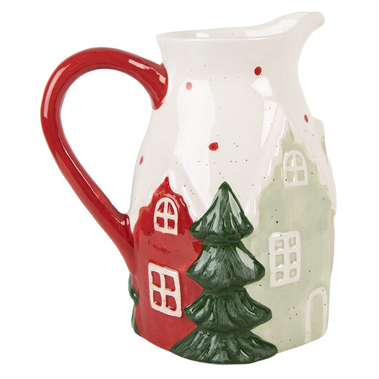 Clayre & Eef | Decoratieve Schenkkan Wit Groen 19x14x20 cm | 6CE2222