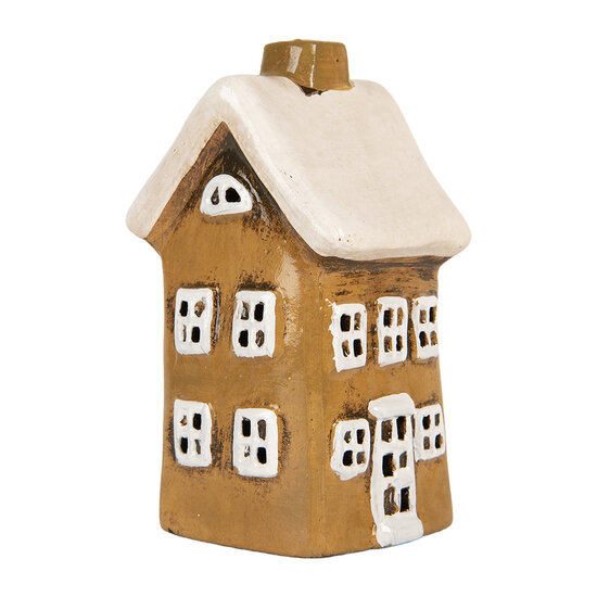 Clayre &amp; Eef | Decoratie Huisje Bruin Beige 8x7x14 cm | 6CE2183