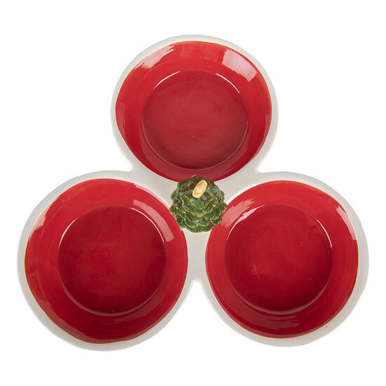 Clayre & Eef | Serveerschaal Rood Wit 26x26x10 cm | 6CE2225