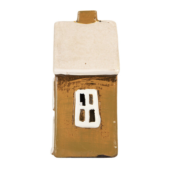 Clayre &amp; Eef | Decoratie Huisje Bruin Beige 12x8x18 cm | 6CE2187