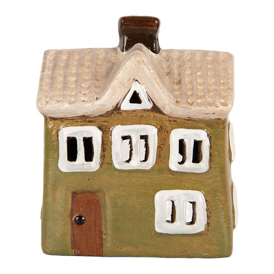 Clayre &amp; Eef | Decoratie Huisje Groen Beige 11x7x13 cm | 6CE2188