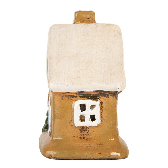 Clayre &amp; Eef | Decoratie Huisje Bruin Beige 9x7x11 cm | 6CE2189