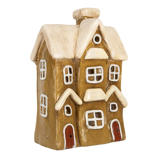Clayre &amp; Eef | Decoratie Huis Bruin Beige 23x15x33 cm | 6MG0123