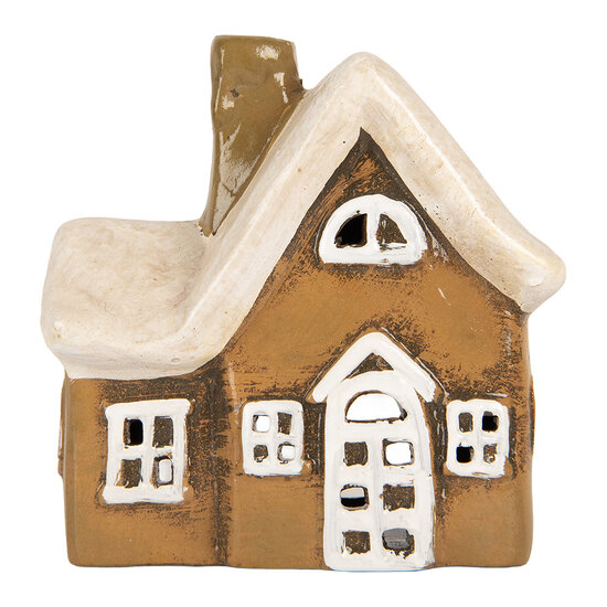 Clayre &amp; Eef | Decoratie Huisje Bruin Beige 13x7x13 cm | 6CE2192