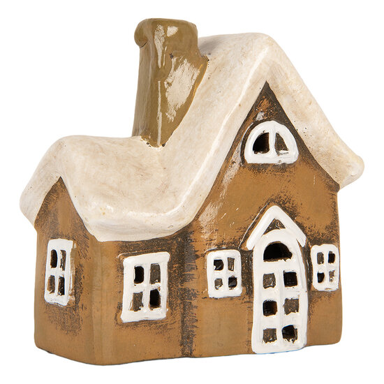 Clayre &amp; Eef | Decoratie Huisje Bruin Beige 13x7x13 cm | 6CE2192