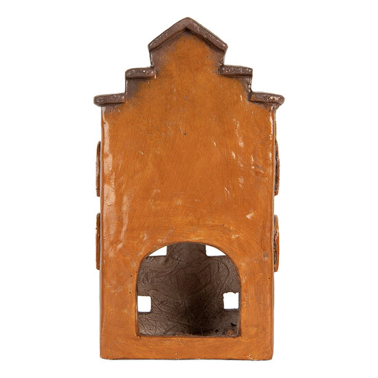 Clayre &amp; Eef | Decoratie Huisje Oranje Grijs 20x15x34 cm | 6MG0124
