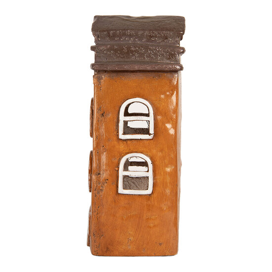 Clayre &amp; Eef | Decoratie Huisje Oranje Grijs 20x15x34 cm | 6MG0124