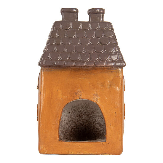 Clayre &amp; Eef | Decoratie Huisje Oranje Grijs 23x17x37 cm | 6MG0126