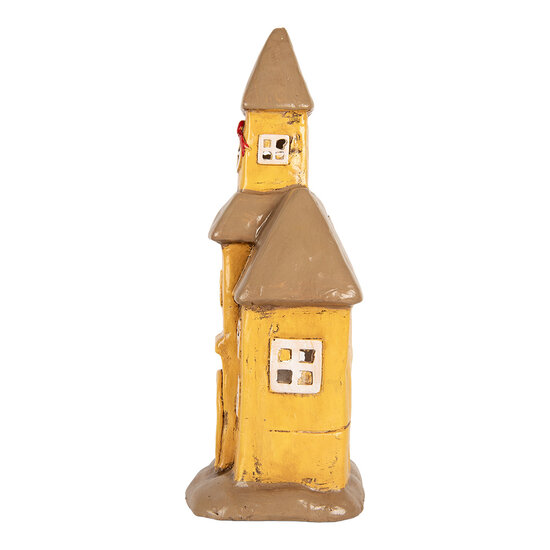 Clayre &amp; Eef | Decoratie Huisje Geel Bruin 23x17x43 cm | 6MG0127
