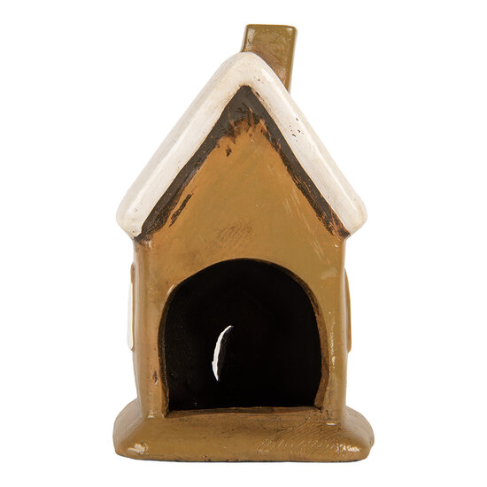 Clayre &amp; Eef | Decoratie Huisje Bruin Beige 10x10x16 cm | 6CE2195
