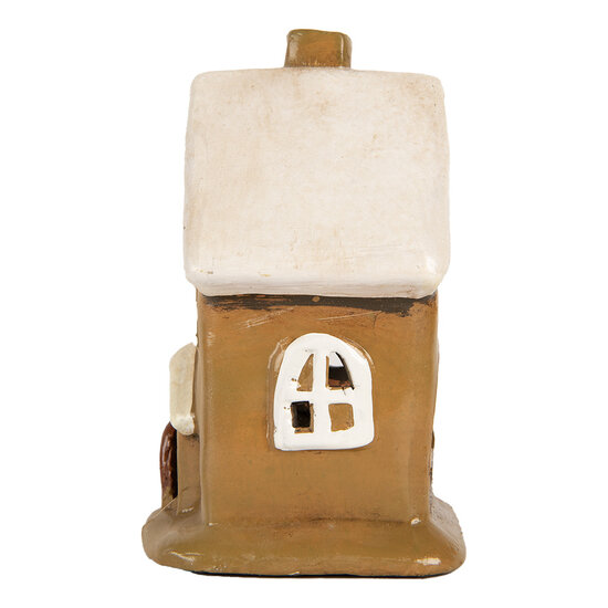 Clayre &amp; Eef | Decoratie Huisje Bruin Beige 10x10x16 cm | 6CE2195