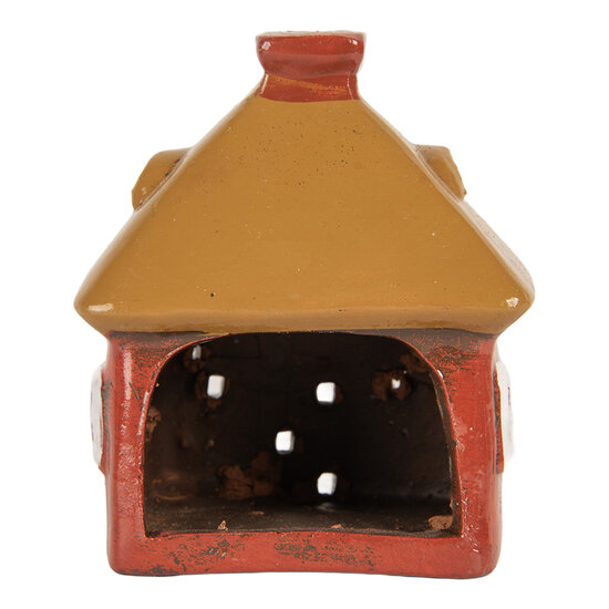 Clayre &amp; Eef | Decoratie Huisje Rood Bruin 9x6x10 cm | 6CE2199