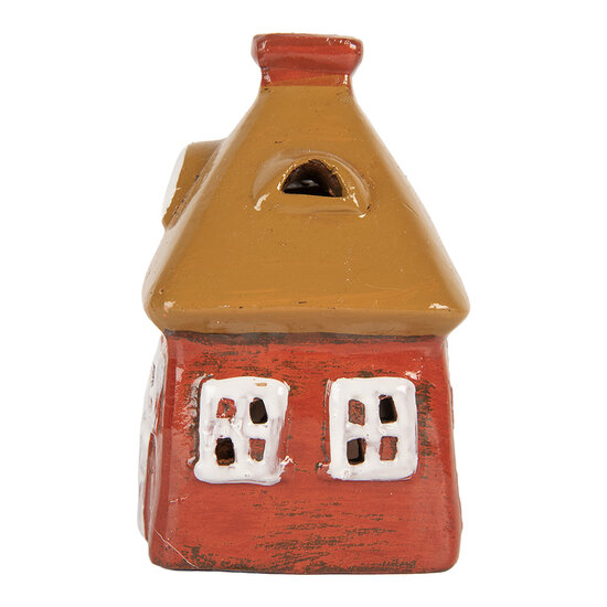 Clayre &amp; Eef | Decoratie Huisje Rood Bruin 9x6x10 cm | 6CE2199
