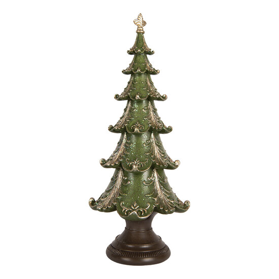 Clayre & Eef | Kerstdecoratie Kerstboom Groen Bruin ø 18x41 cm | 6PR5403