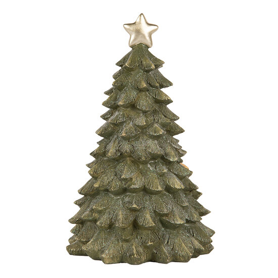 Clayre & Eef | Kerstdecoratie Kerstboom met LED Groen ø 15x24 cm | 6PR5404