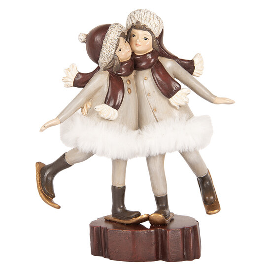 Clayre & Eef | Kerstdecoratie Kinderen Grijs Bruin 15x7x18 cm | 6PR5405