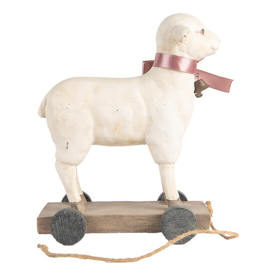Clayre &amp; Eef | Decoratie beeld Schaap Beige Bruin 17x9x20 cm | 6PR5419