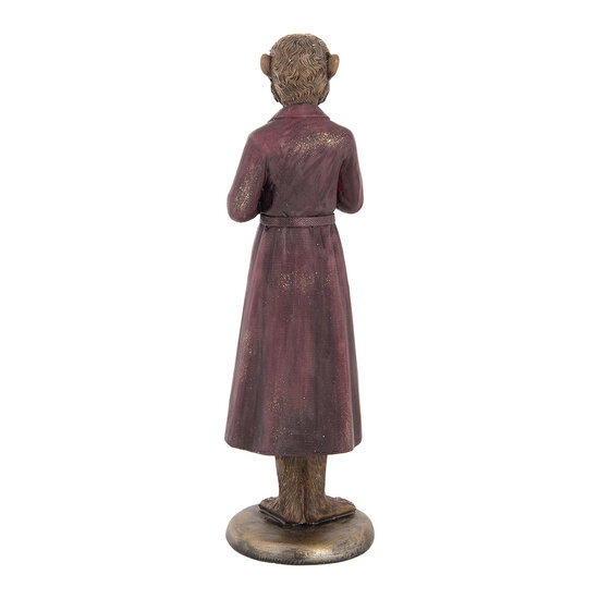Clayre &amp; Eef | Decoratie Aap Bruin Rood 9x8x28 cm | 6PR5636