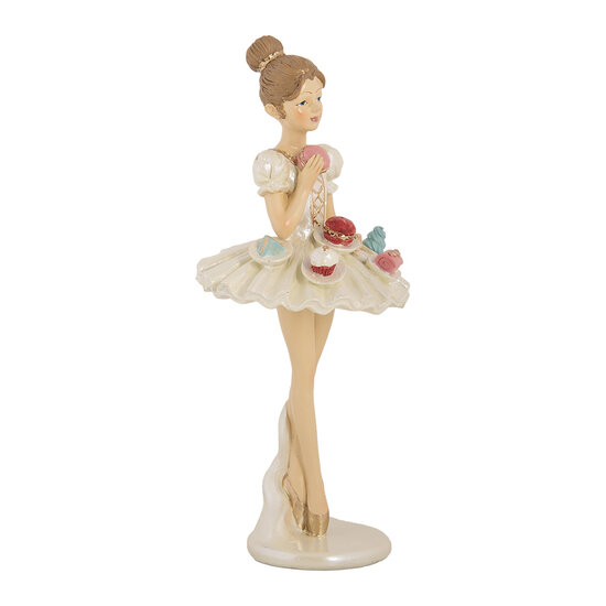 Clayre &amp; Eef | Decoratie Ballerina Wit Beige &oslash; 10x24 cm | 6PR5643