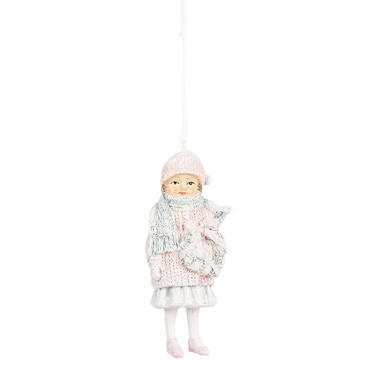 Clayre &amp; Eef | Decoratie hanger Kind Roze Groen 5x4x11 cm | 6PR5659