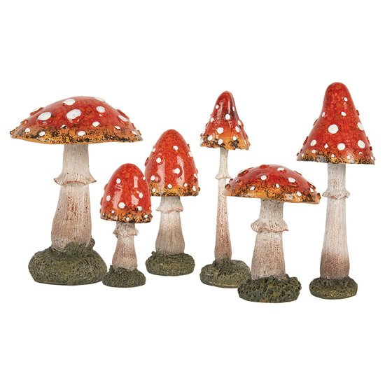 Clayre &amp; Eef | Decoratie Paddenstoel Rood Wit &oslash; 4x8 cm | 6PR5745