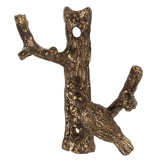 Clayre & Eef | Wandhaak Goudkleurig 9x4x9 cm | 6Y5885