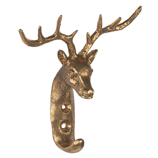 Clayre & Eef | Wandhaak Goudkleurig 12x5x12 cm | 6Y5894