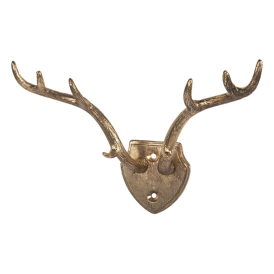Clayre & Eef | Wandhaak Goudkleurig 17x8x12 cm | 6Y5899