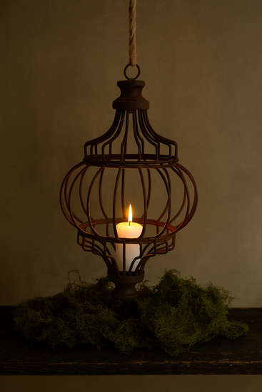 Ornament decoratief roest bruin hang draadbal 26 cm | 97733 | Home Sweet Home | Stoer & Sober Woonstijl