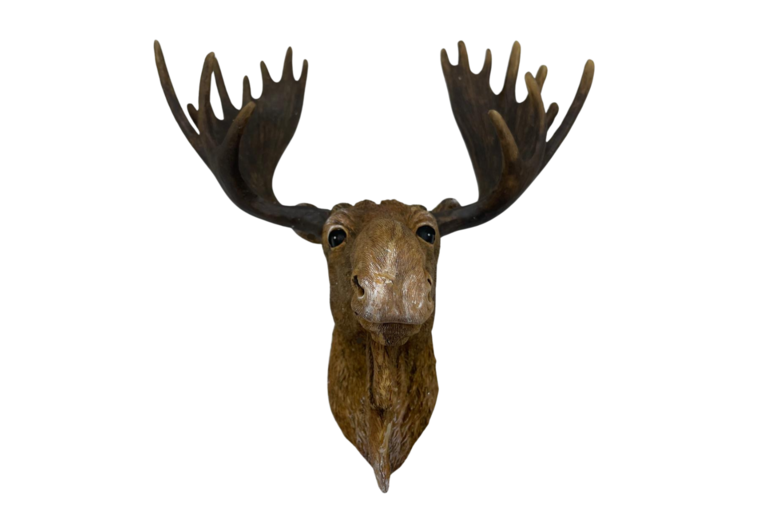 Wanddecoratie rendier dierenhoofd &ndash; Bruin Polystone &ndash; 31 x 28 cm &ndash; Home Sweet Home