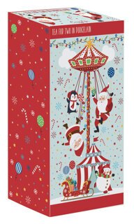 Dekoratief | Tea for two 'Santa Carrousel', porselein, 240ml+240ml+500ml | A246031