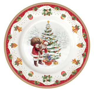 Dekoratief | Bord 'Nostalgic Christmas', porselein, 19x19cm | A246098