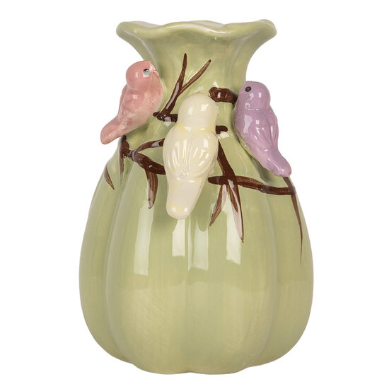 Clayre & Eef | Vaas Groen Roze ø 10x14 cm | 6CE2314