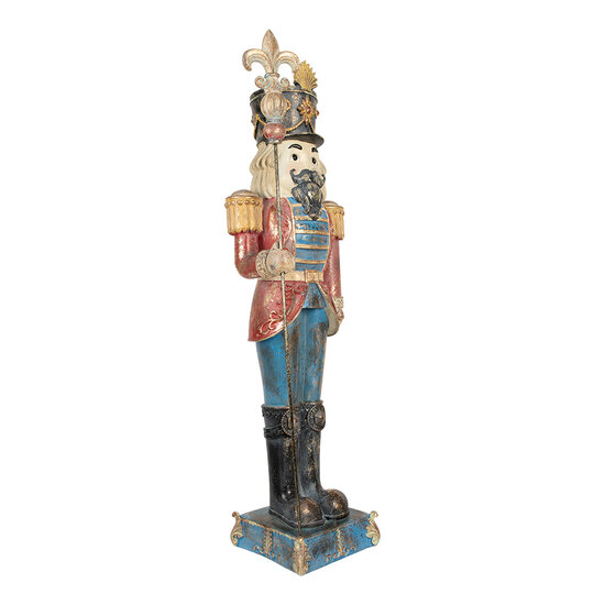 Clayre & Eef | Kerstdecoratie Notenkraker Blauw Rood 31x23x99 cm | 5PR0187