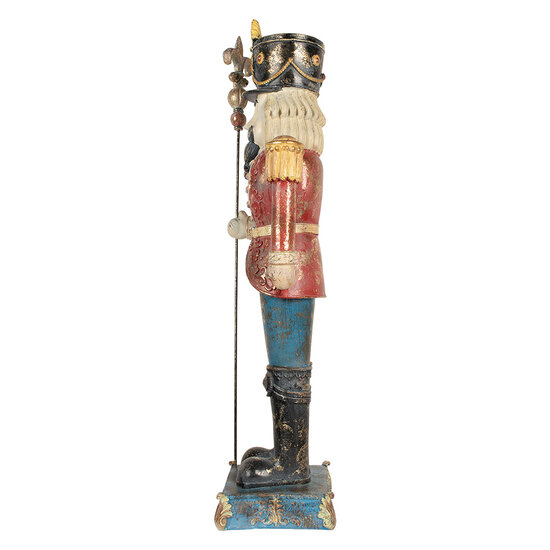 Clayre & Eef | Kerstdecoratie Notenkraker Blauw Rood 31x23x99 cm | 5PR0187