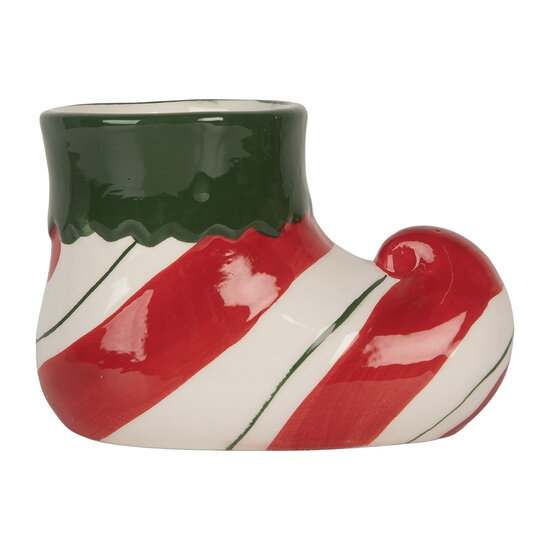 Clayre &amp; Eef | Bloempot Binnen Rood Groen 15x8x10 cm | 6CE2317