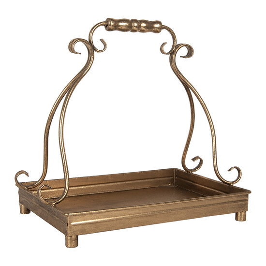 Clayre &amp; Eef | Serveerschalen Set van 2 Goudkleurig 43x26x41 / 34x21x30 cm | 66284