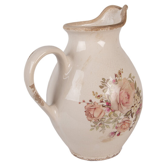 Clayre &amp; Eef | Decoratieve Schenkkan Beige Roze 21x16x24 cm | 6CE2236M