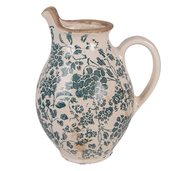Clayre &amp; Eef | Decoratieve Schenkkan Beige Groen 16x12x19 cm | 6CE2237S