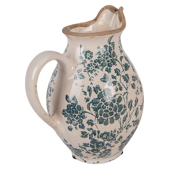 Clayre &amp; Eef | Decoratieve Schenkkan Beige Groen 16x12x19 cm | 6CE2237S