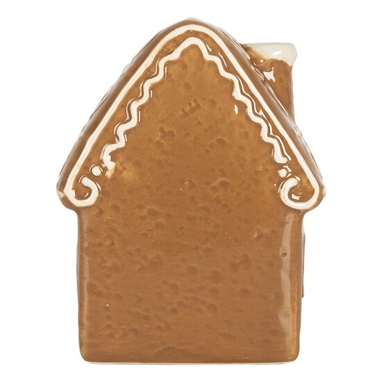 Clayre & Eef | Decoratie Huisje met LED Bruin Wit 8x6x11 cm | 6CE2329