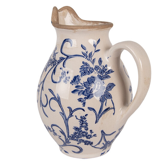 Clayre &amp; Eef | Decoratieve Schenkkan Beige Blauw 16x12x19 cm | 6CE2238S