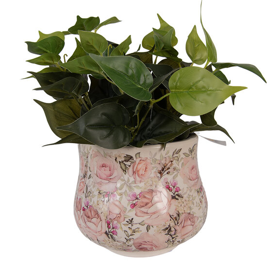 Clayre & Eef | Bloempot Binnen Beige Roze ø 21x17 cm | 6CE2241L